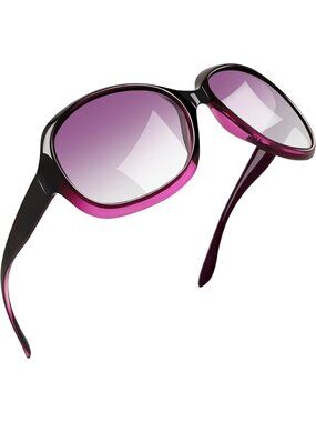 Women's Purple Polarized UV Protection Sun Glasses Trendy Big Wide Shade Driving